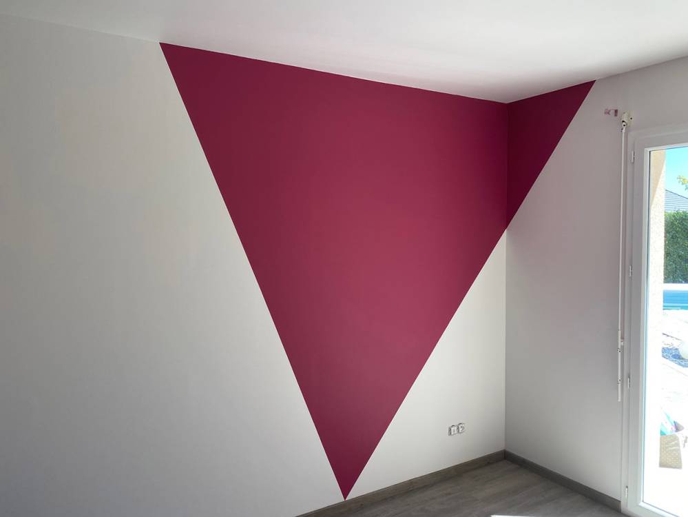 peinture murale décorative rose